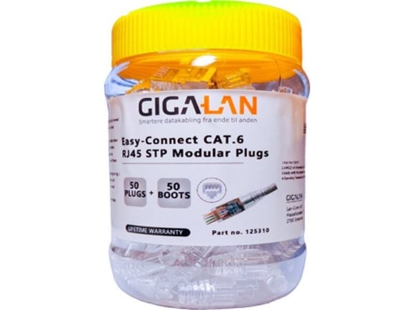 GIGA-LAN RJ45 STP plug - Easy-Connect, KAT6 for AWG23-24, 50 stk.