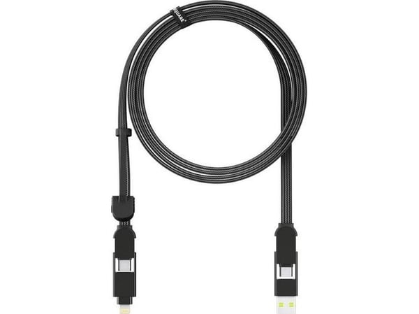 USB-kabel Rolling Square USB-A + USB-C til USB-C - USB-C 2 m svart (RS-XLM01R)