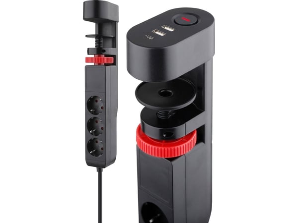 REV 3-pistorasiapistorasia pöytäasennukseen USB:llä 0015728512