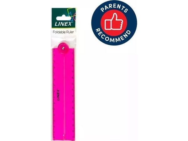 Linex taittoliina 15/30 cm läpinäkyvä pinkki