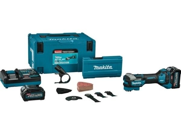 Makita Multi-Tool TM001GD201 40V 2 x 2,5Ah batteri + tilbehør