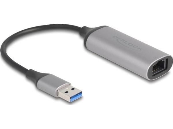 DeLOCK 81571, USB Type-A, RJ-45, 0,15 m, antrasiittipunainen