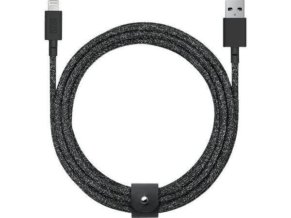 Native Union Belt Cable XL, 3 m, Lightning, USB A, Hankoppling, Hankoppling, Svart