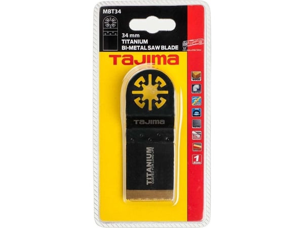 Tajima universal bimetall sagblad Bimetaline med TiN-belegg multifunksjonelt blad 34 mm for tre, plast og metall
