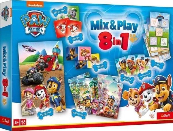 TREFL PAW PATROL 8in1 Mix&play brettspillsett