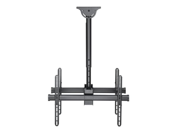 DELTACO Office ARM-0403 - Monteringssett (takmontering) - rygg-mot-rygg, teleskopisk - for 2 LCD/plasma-paneler - svart - skjermstørrelse: 37"-70"