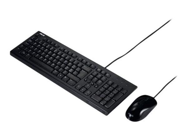 ASUS U2000 - Sats med tangentbord och mus - USB - QWERTY - Amerikansk engelska - svart