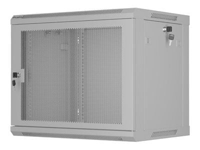 Lanberg WF01 Series - Rack skåp - 600 x 450, med perforerad dörr, platt pack - väggmontering - grå, RAL 7035 - 9U - 19"