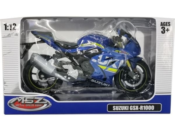 MSZ die-cast modell SUZUKI GSR-R1000, skala 1:12 MSZ die-cast modell SUZUKI GSR-R1000, skala 1:12