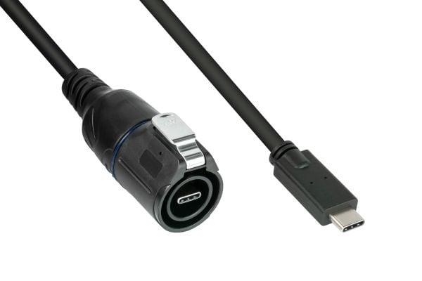 Industriell kontakt S1 - USB 3.2 Gen. 2-kabel, plugg Câ„¢ med klikklås på plugg Câ„¢ (IC01-16U3101-010)