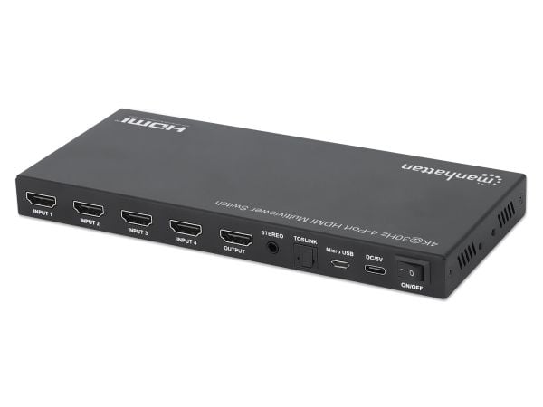 Manhattan 208406, HDMI, Micro USB Type-B, Metall, Svart, 1920 x 1080 (HD 1080), 3840 x 2160, 480i, 480p, 576i, 576p, 720p, 1080i, 1080p, 1600p, 2160p