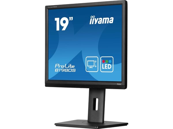 iiyama ProLite B1980S-B1 - LED-skjerm - 19" - 1280 x 1024 @ 75 Hz - TN - 250 cd/m² - 1000:1 - 3 ms - HDMI, DisplayPort - høyttalere - svart, matt