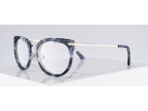 Gunnar Optiks LAH-05209, Kvinner, Rund, Klassisk, Blå, Hvit, Nylon-polymer, 5,1 cm