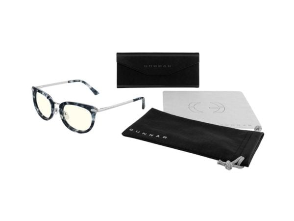 Gunnar Optiks LAH-05209, Kvinner, Rund, Klassisk, Blå, Hvit, Nylon-polymer, 5,1 cm
