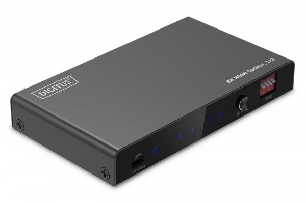 Digitus DS-55339, HDMI, 2x HDMI, 7680 x 4320 piksler, sortering, metall, 8K Ultra HD