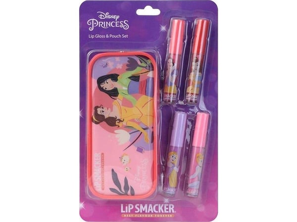 LIP SMACKER_SET Disney Princess Lip Gloss &amp; Pose lipgloss 4x6ml + kosmetikkpose