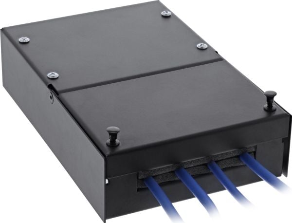 InLine 76202X, Kierretty johdinpari, RJ-45, Musta, 203 mm, 134 mm, 50 mm