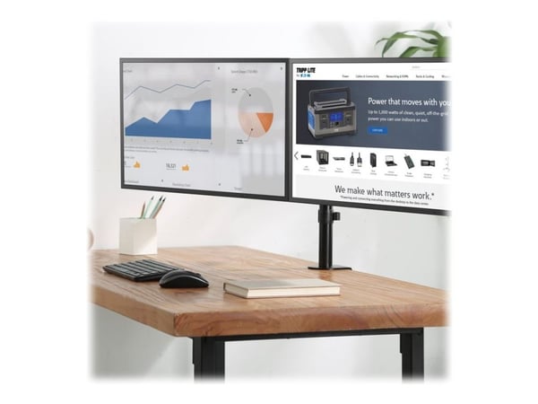 Eaton Tripp Lite Series Flex arm dual desk mount for 13 - 27" screens up to 17.6 lbs per screen - Monteringssett - full bevegelse - for 2 LCD-skjer...