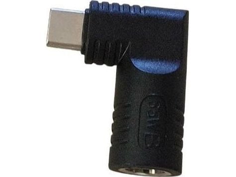 CoreParts - Adapter för effektkontakt - USB-C (hane) rak till DC-jack 7,4 x 5,0 mm (hona) vinklad - USB Power Delivery (90W) - svart