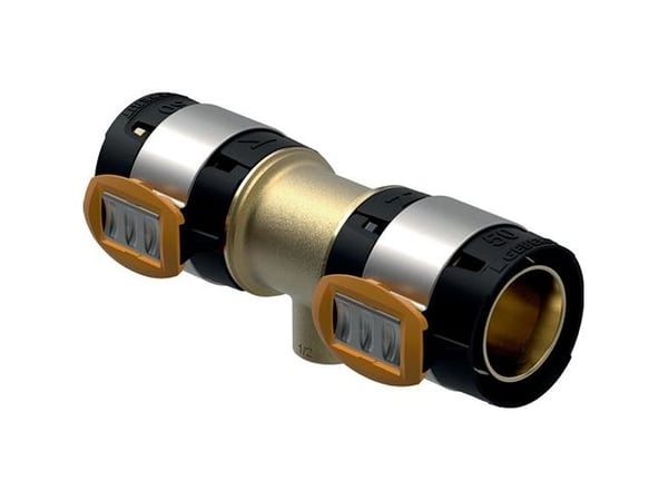 Geberit FlowFit T-stykke med indvendigt gevind: CuSn4Zn2PS, d=50mm, Rp=1", d1=50mm