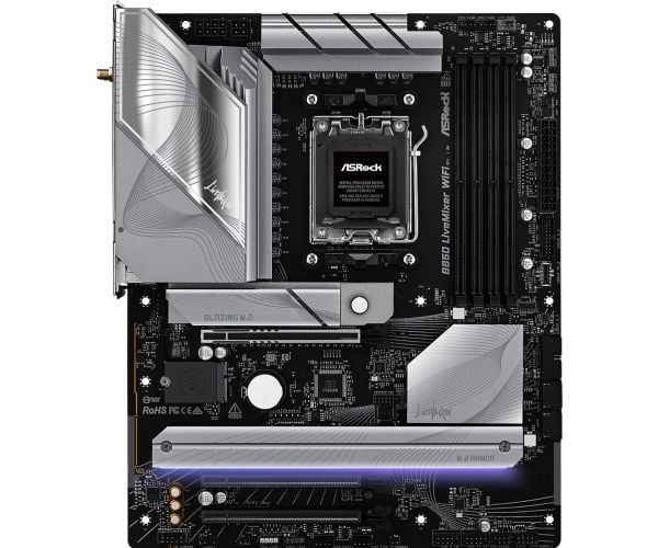 ASRock B850 LIVEMIXER WIFI - Hovedkort - ATX - Socket AM5 - AMD B850 Chipset - USB-C 3.2 Gen 2x2, USB-C 3.2 Gen2, USB 3.2 Gen 2, USB 3.2 Gen 1 - Wi...