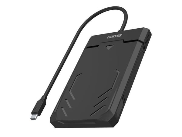 Unitek DiskGuard Raiden - Förvaringslåda - 2.5" - SATA - USB-C - svart