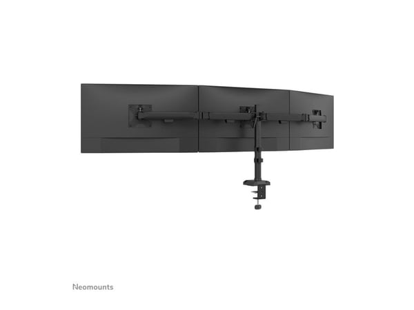 Neomounts DS60-600BL3 - Monteringssett (skjermarm, maljeklemme) - full bevegelse - for 3 skjermer - stål - svart - skjermstørrelse: 10"-27" - skriv...