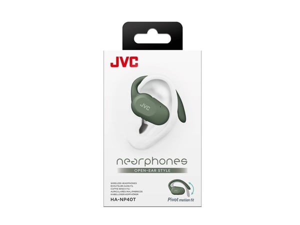 JVC HA-NP40T - True wireless-hodetelefoner med mikrofon - åpent øre - over-øret-montering - Bluetooth - grønn