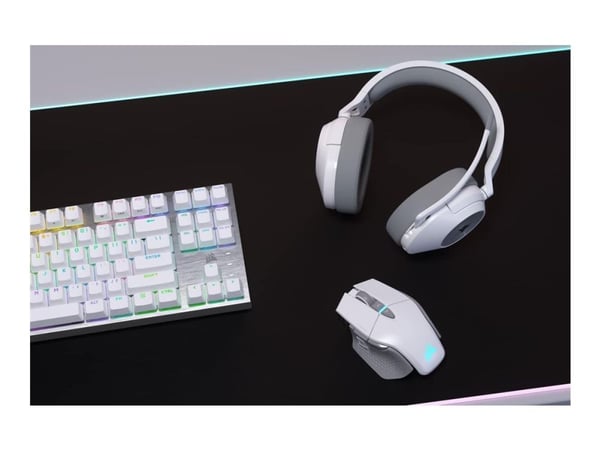 CORSAIR Gaming HS55 WIRELESS - Hodesett - full størrelse - 2,4 GHz - trådløs - hvit