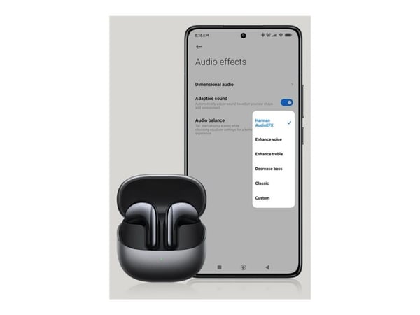 Xiaomi Buds 5 - True wireless-hodetelefoner med mikrofon - i øret - Bluetooth - aktiv støydemping - grafittsvart