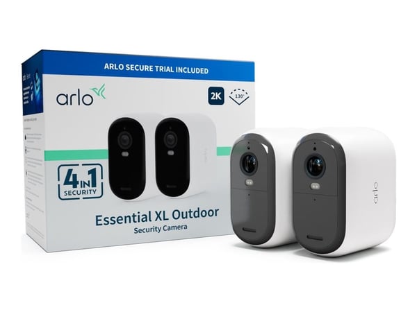 Arlo Essential XL - 2. generasjon - nettverksovervåkingskamera - innendørs, utendørs - værbestandig - farge (Dag og natt) - 4 MP - 2560 x 1440 - ly...