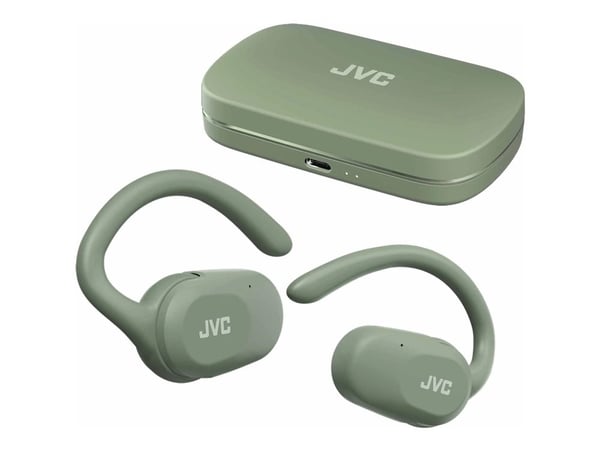 JVC HA-NP40T - True wireless-hodetelefoner med mikrofon - åpent øre - over-øret-montering - Bluetooth - grønn