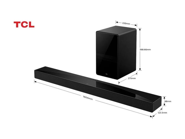 TCL Q75 Series Q75HE - Soundbar - för tv - 5.1.2-kanal - trådlös - Wi-Fi, Bluetooth 5.1 - mörk titan