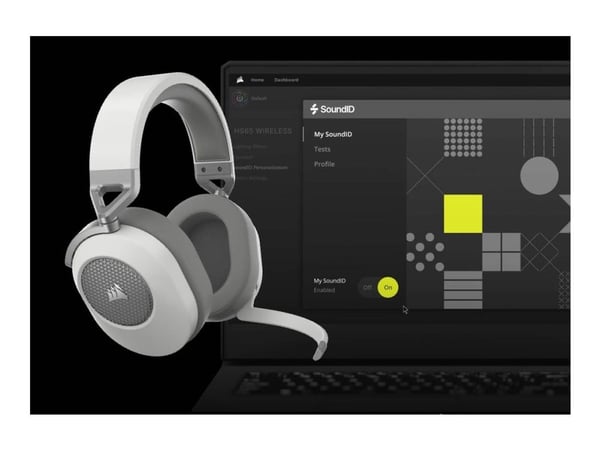 CORSAIR Gaming HS65 WIRELESS - Hodesett - full størrelse - trådløs - hvit