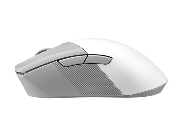 ASUS ROG Gladius III Wireless AimPoint - Mus - høyrehendt - optisk - 6 knapper - trådløs, kablet - 2.4 GHz, USB, Bluetooth 5.1 LE - månelyshvit
