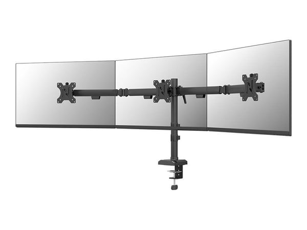 Neomounts DS60-600BL3 - Monteringssett (skjermarm, maljeklemme) - full bevegelse - for 3 skjermer - stål - svart - skjermstørrelse: 10"-27" - skriv...