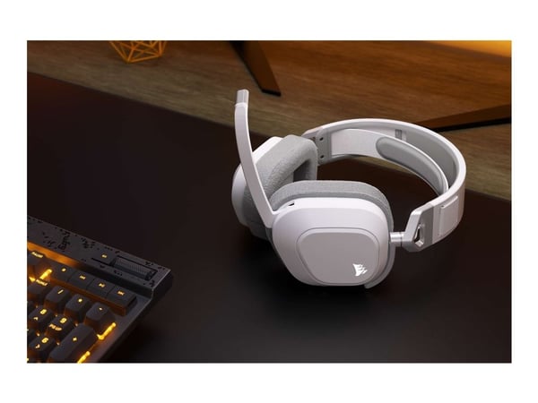 CORSAIR Gaming HS80 MAX WIRELESS - Hodesett - full størrelse - 2,4 GHz - trådløs - USB - hvit