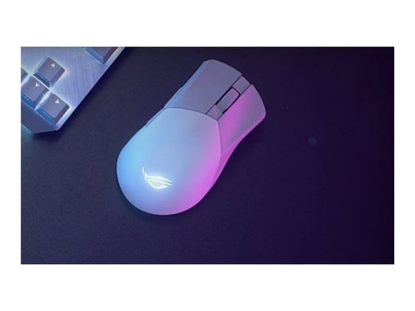 ASUS ROG Gladius III Wireless AimPoint - Mus - högerhänt - optisk - 6 knappar - trådlös, kabelansluten - 2.4 GHz, USB, Bluetooth 5.1 LE - månskensvit