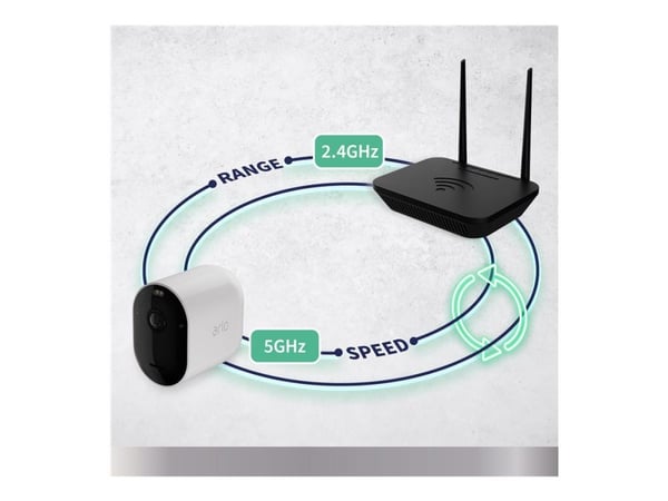 Arlo Pro 5 - Nettverksovervåkingskamera - utendørs - værbestandig - farge (Dag og natt) - lyd - trådløs - Wi-Fi (en pakke 3)