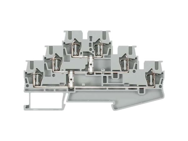 Siemens 8WH20350AF00 Kolmitasoinen liitinrivi, jousikiinnitys, harmaa, 50 kpl
