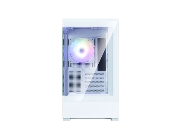 Zalman P30 V2 - MT - micro ATX - sidepanel med vindu (herdet glass) - ingen strømforsyning (ATX) - hvit - USB/lyd