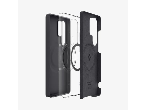 Spigen Silicone Fit (MagFit), Deksel, Samsung, Galaxy S25 Ultra, 17,5 cm (6,9"), Sort