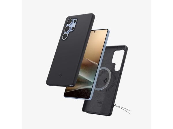 Spigen Silicone Fit (MagFit), Deksel, Samsung, Galaxy S25 Ultra, 17,5 cm (6,9"), Sort