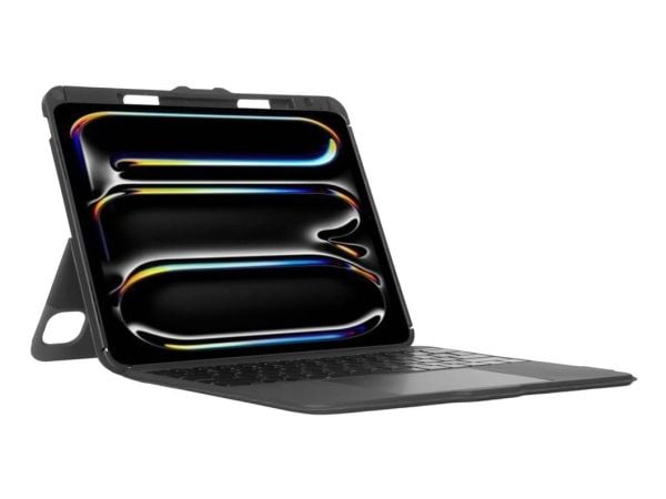 Targus Versavu - Tastatur og folioveske - med styrepute - bakbelysning - trådløs - Bluetooth 5.0 - QWERTY - Nordisk - svart