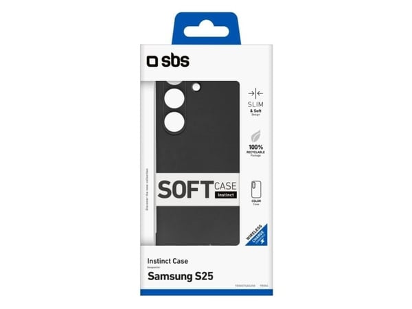SBS TEINSTSAS25K, Deksel, Samsung, Galaxy S25, 15,8 cm (6,2"), Sort