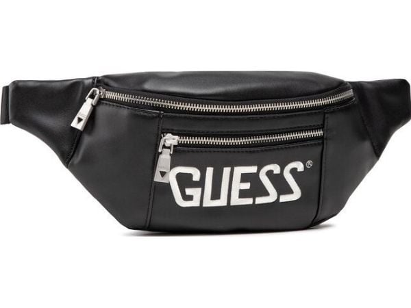Guess, Salameda, Skinn, Tekstil Fanny Pack, Svart, 29,5/39 x 14 x 7 cm, Menn Menn