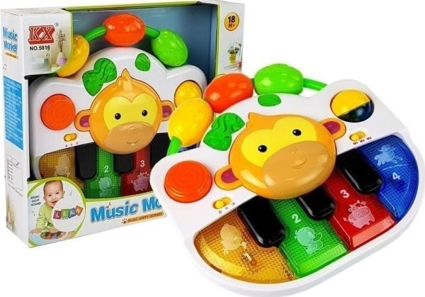 LeanToys klappepiano med ape til baby