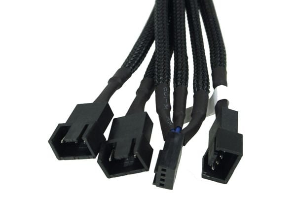 Phobya 4Pin PWM - 3x 4Pin PWM 30cm, Molex (4-pin), Molex (4-pin), Hanstik, Hunstik, 90°, lajittelu