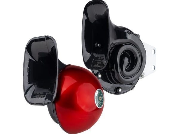 AMiO horn alarmsignalsett 2 stk. rød 125 mm 12V amio-04075