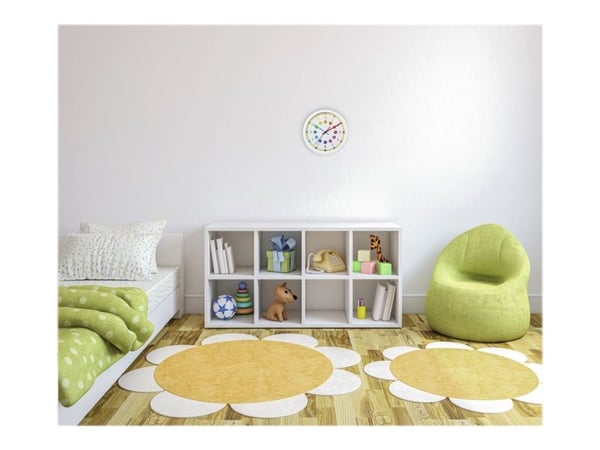 Hama "Easy Learning" Children's - Klokke - kvarts - veggmonterbar - 30 cm - Farge - ramme: hvit